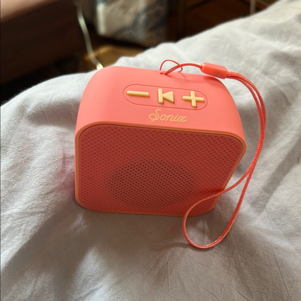 Sonix Pink Portable Speaker with Bluetooth and Strap